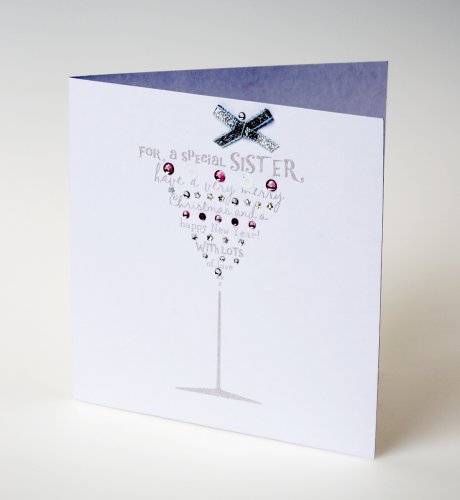 Hand Crafted Cocktail Sister Text Card