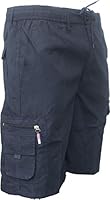 Mens Plain Summer Shorts Pure Cotton Cargo Combat Style