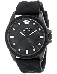 Juicy Couture Womens 1901101 "Stella" Black Quilted Silicone Dial Casual Watch