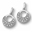 14kt White Gold Half Moon Diamond Earrings