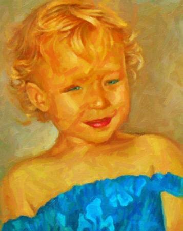 Custom Order #94-JC6, Oil on Canvas, Custom Painting of The Person You Love, For 1 Person of Customer's Choice, Style: Photo-Realism, with Signature Text 