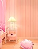 (ハンメロ)Hanmeroリピング 部屋 ふすま diy リフォーム用おしゃれなストライプ壁紙 のりなし はがせる フリース 1ロール（53cm×10m）姫系ピンク