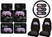 Max & Lucy Lovin Life Cat 7pc Combo Set Front & Rear Floor Mats, Seat Covers & Steering Wheel Cover