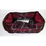 Satin Pet Bed in Iridescent Ruby Red