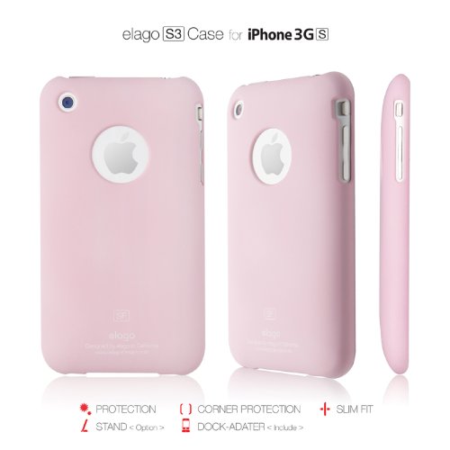 elago S3 Case for iPhone 3G/3GS + Universal Dock Adapter included (Soft Feeling Lovely Pink)