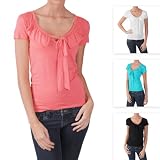 Adi Designs Juniors Ruffled V-neck Short sleeve Top