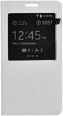 ELENKER™ Ultra Slim Flip Stand PU Leather Smart Window View Case Cover for Samsung Galaxy S5 I9600 (White)