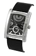 Geneva Platinum Men's Rectangle Face Watch, Black-Black