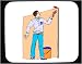 Decorated Mouse Pad with the image of: wall, man, singing, humans, human, body, individuals, people, individual, persons, bird, person, painting