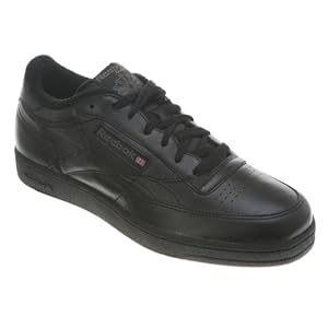 Reebok V61892 Mens Club C XW 4E Tennis Shoes, Black/Charcoal - 9.5