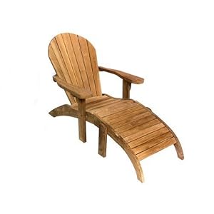 Teak Furniture Gallery TGL100 Adirondack Chair with Footstool by 