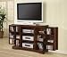 TV ENTERTAINMENT STAND CONSOLE SWING STORAGE DOORS BROWN