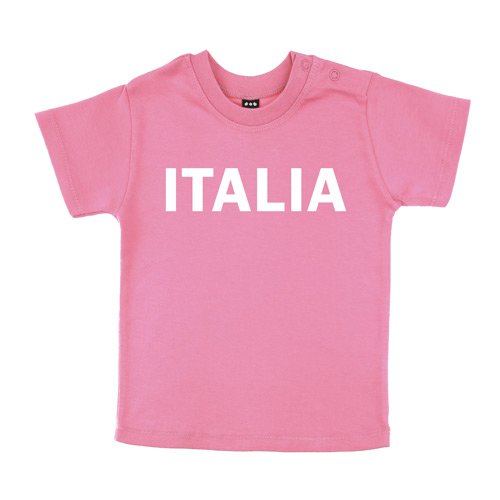 Baby – Kleinkinder T-Shirt – Italia Italien – Textil sorbet / Motiv weiss Gr. 3-6 Monate