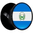 13mm Black Acrylic El Salvador Flag Saddle Plug