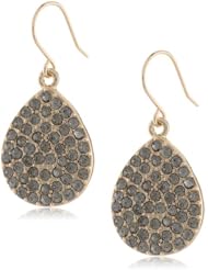 Kenneth Cole New York "Pave Item Boost" Gold Pave Teardrop Disc Drop Earrings