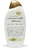 OGX Creamy Body Wash, Nourishing Coconut Milk Hibiscus, 13oz