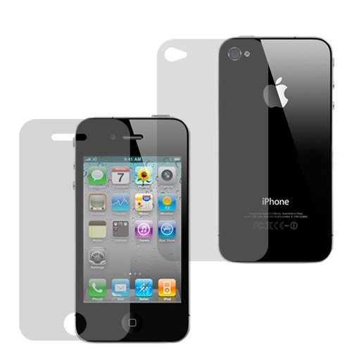 Front & Back Screen Protector for iPhone 4 with Free Cleaning Cloth