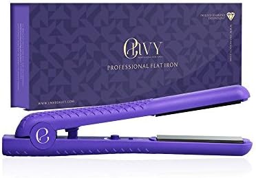 Envy Professional 1.25 Ceramic Ionic Flat Iron Hair Straightener Fast Heating Time Includes Professional Comb and Heat Resistant Travel Case Worldwide Dual Voltage 110v - 220v (Purple) by Envy Beauty