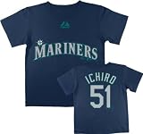 Ichiro Suzuki Seattle Mariners Kids (4-7) Navy Name and Number T-Shirt