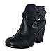 Chase & Chloe Women's Andrea-1 Chunky Heel Strappy Ankle Boot
