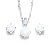 Chic Silver Swarovski Crystal Birthstone Pendant/Earring Set with 46cm Chain June