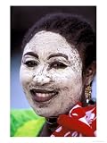Woman with Sandal Wood Decoration, Grand Comoros, Africa Photographic Poster Print by Pete Oxford, 36x48