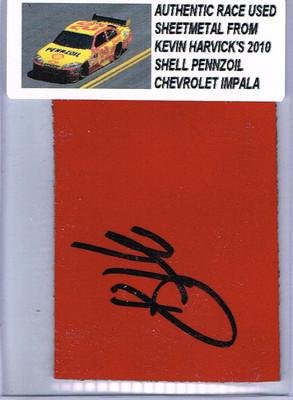 Kevin Harvick Signed Race Used Nascar Sheetmetal Coa - Autographed Collages