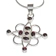 Chain with Pendant Sterling Silver Garnet Gemstone Jewelry 2 inches (pndt203)