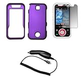 Purple Rubberized Snap-On Cover Hard Case Cell Phone Protector + LCD Screen ....