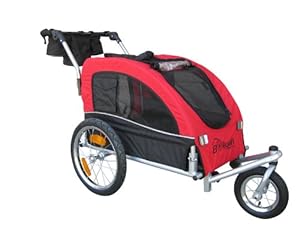 Booyah Medium Dog Pet Bike Trailer Pet Trailer and Stroller Red