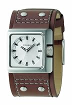 Fossil JR97515 Gents Brown Leather Cuff Watch With Stud Detail
