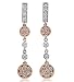 18k Gold White and Rose Pink Diamond Circle Drop Earrings (GH, SI, 0.88 carat)