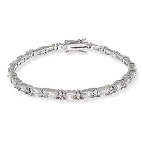 Eve's Addiction Hannah's Formal Baguette Diamond CZ Tennis Bracelet
