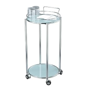 Adesso Cosmopolitan Frosted Glass Bar Cart by Adesso