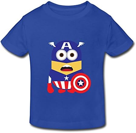 Toddler Kids Captain America Minions T-Shirt Little Boys Girls RoyalBlue Age 4 Toddler Halloween