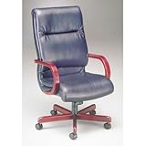 IMAGE OF 1200 Series Executive Swivel - Wood Arms Finish: Natural Oak, Fabric: Cobblestone - Black