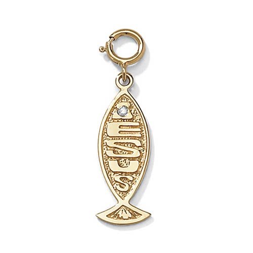 10k Gold Jesus Fish Charm