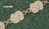 North Carolina State Wolfpack 14KT Gold S NC 3/8 Bracelet 7.5