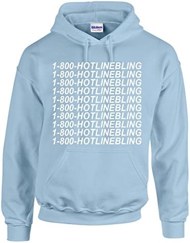 1-800-Hotlinebling Pullover Hoodie Light Blue (X-Large)