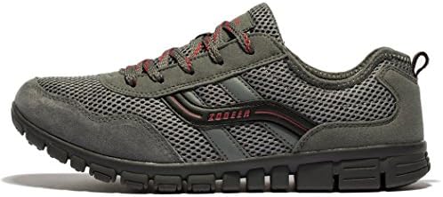 Fingda Mens Lace-up Mesh Comfortable Lightweight Trialling/Running Aqua,Exercise,Sneakers Shoes(Grey EU45)