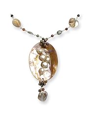 Sterling Silver Mother of Pearl/Labradorite/Lepidolite Necklace Metal Wt- 7.28g
