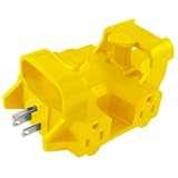 Yellow Jacket 827362 Outdoor 15-Amp Outlet Adapter Converter, 5-Outlet, Yellow