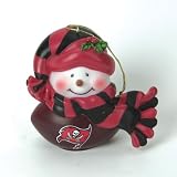 2 NFL Tampa Bay Buccaneers Musical Light-up Snowman Christmas Ornaments 2.75"