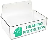 Brady 2019 3 Height, 9 Width, 6 Depth With 6 Height, Backplate, Acrylic, Green On Clear Color Compact Ear Plug Dispenser Without Cover, Legend Hearing Protection (With Picto)