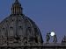 A Full Moon Rises over the Dome of St. Peters Basilica Premium Photographic Poster Pr...