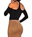 Shawhuwa Womens Stylish Choker Long Sleeve Off Shoulder Party Bodysuit M Black 5