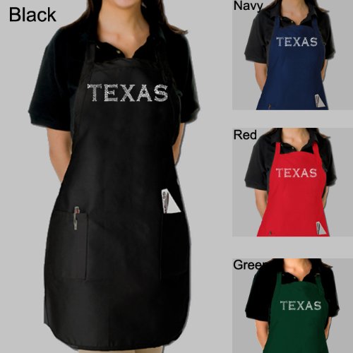 Full Length Black Dual Pocket Apron - Created Using the Most Popular Cities in Texas