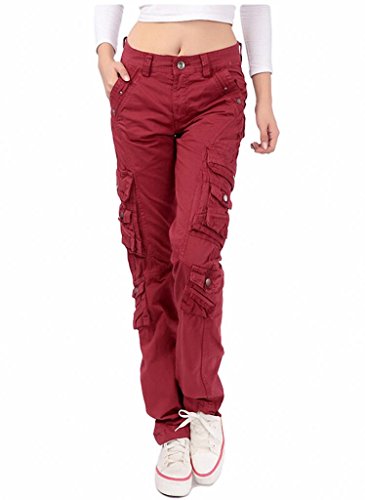 Lixmee Women'S Solid Color Regular Cargo Pants