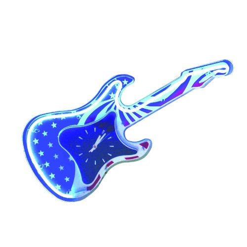 Creative Motion 10275 Neon American Rock Guitar Wall Clock