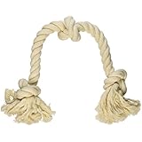 Flossy Chews 100-Percent Cotton White 3-Knot Rope Tug, Large, 25-Inch